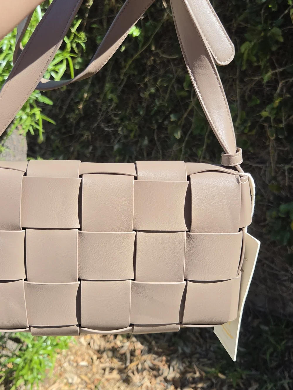 Madison West Woven Crossbody Bag - Nude Blush
